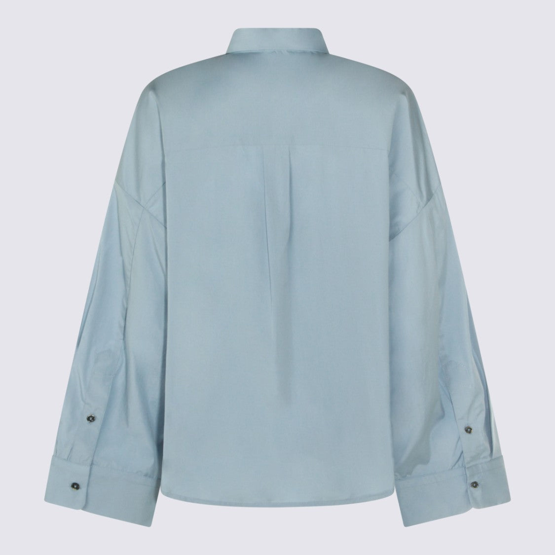 Nine In The Morning Relaxed Fit Blue Shirt With Classic Collar And Concealed Placket