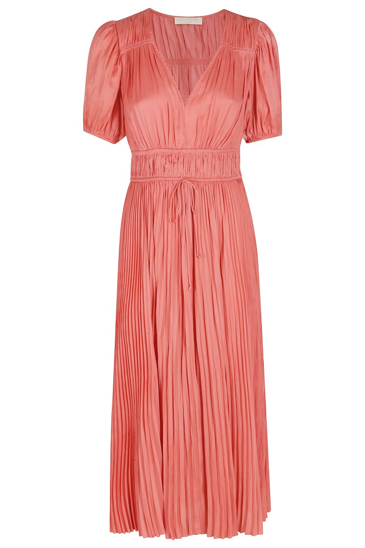 Ulla Johnson Coral Audra Puff Sleeve Drawstring Polyester Midi Dress