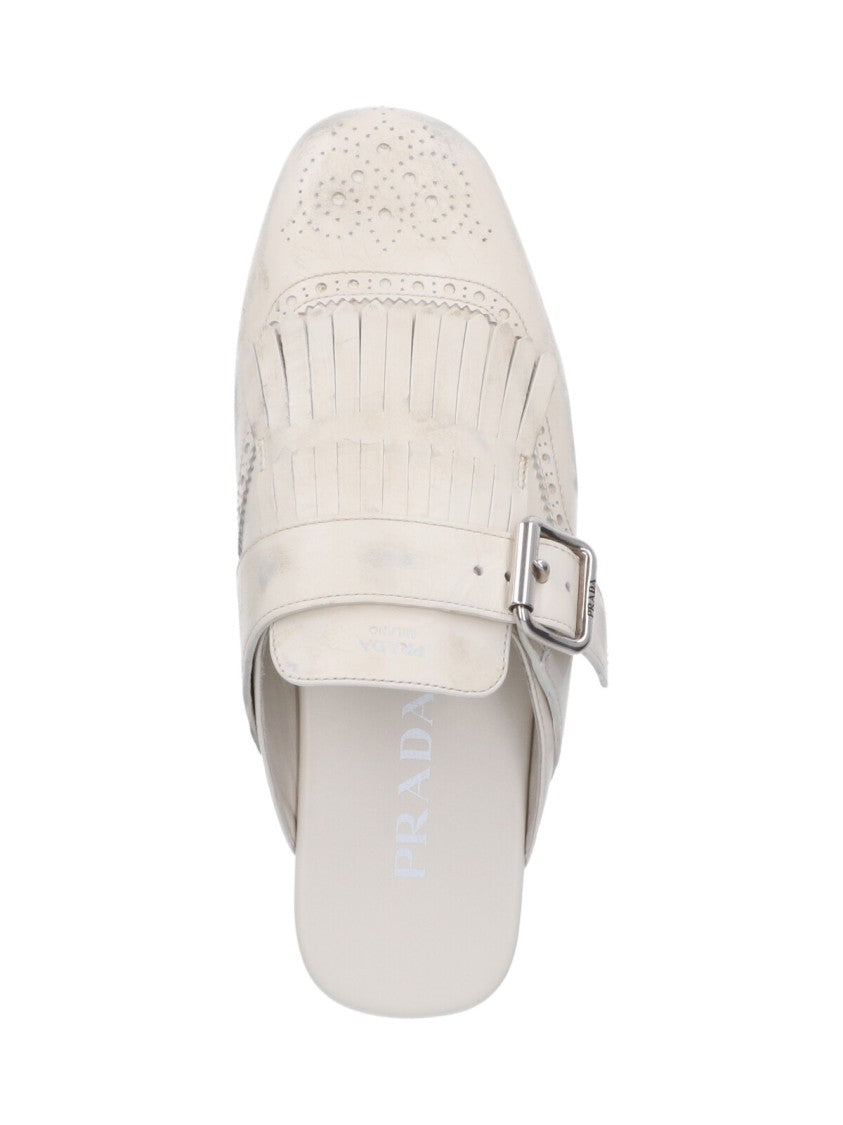 Prada "Shuffle" Sabots – White
