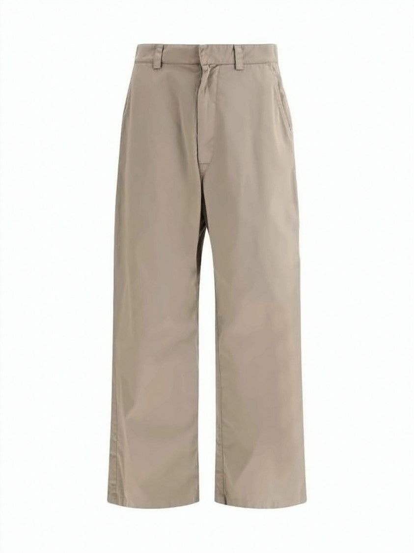 Balenciaga Cropped Wide-Leg Cotton Trousers With Classic Waistband