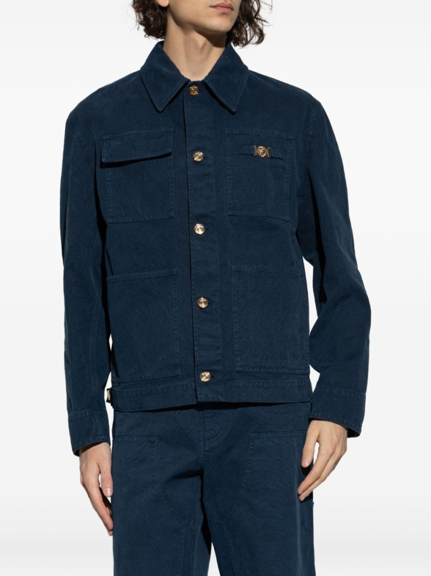 Versace Silk And Nylon Blend Utility Jacket