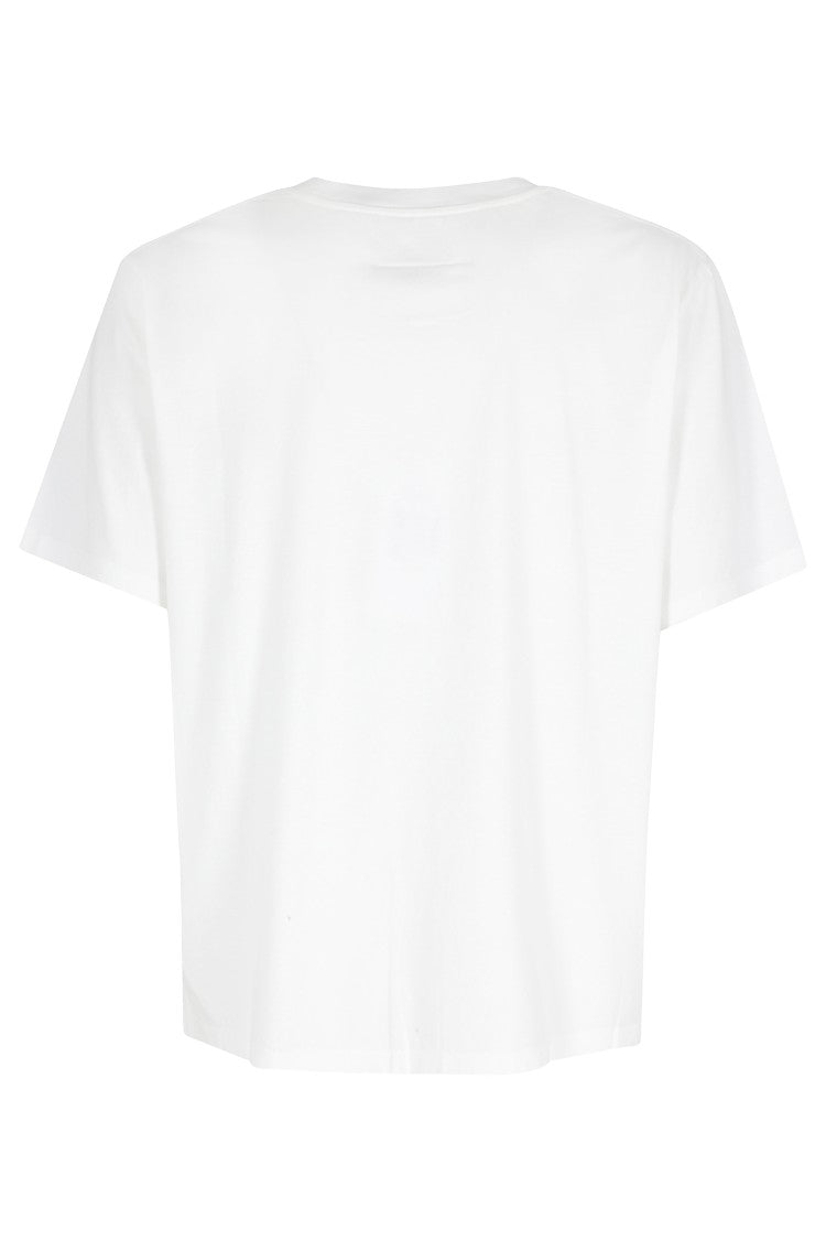 Mm6 By Maison Margiela White Logo Front-Logo Cotton T-Shirt
