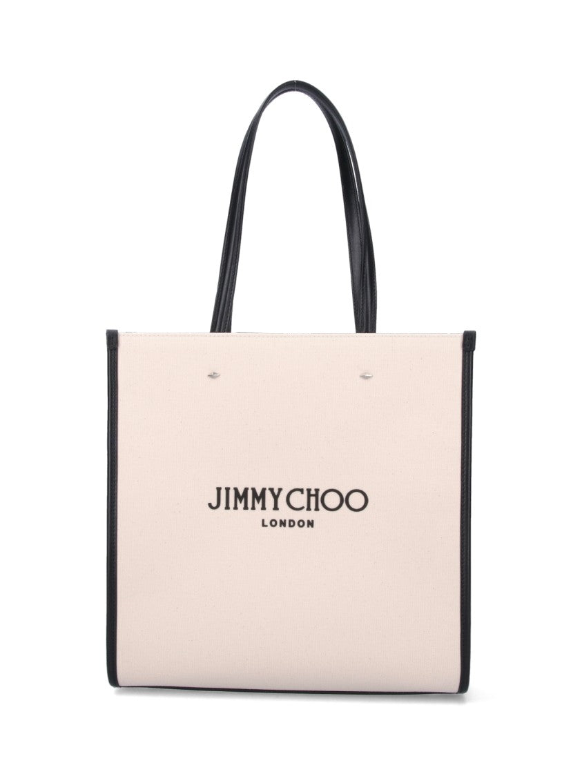 Jimmy Choo "N/S" Medium Canvas Tote – Beige