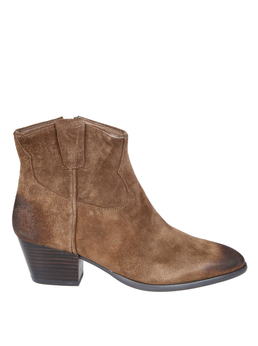 Ash Suede Pointed-Toe Boots