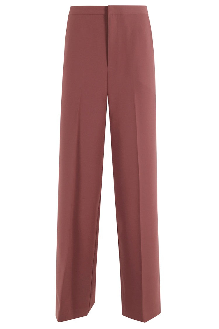 Isabelle Blanche High-Waisted Straight Leg Pants In Rich Mahogany