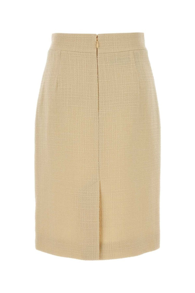 Valentino Garavani Ivory Tweed Skirt