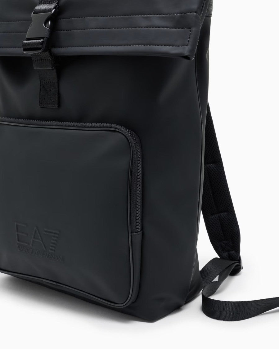 Emporio Armani Ea7 Roll-Top Backpack With Spacious Main Compartment