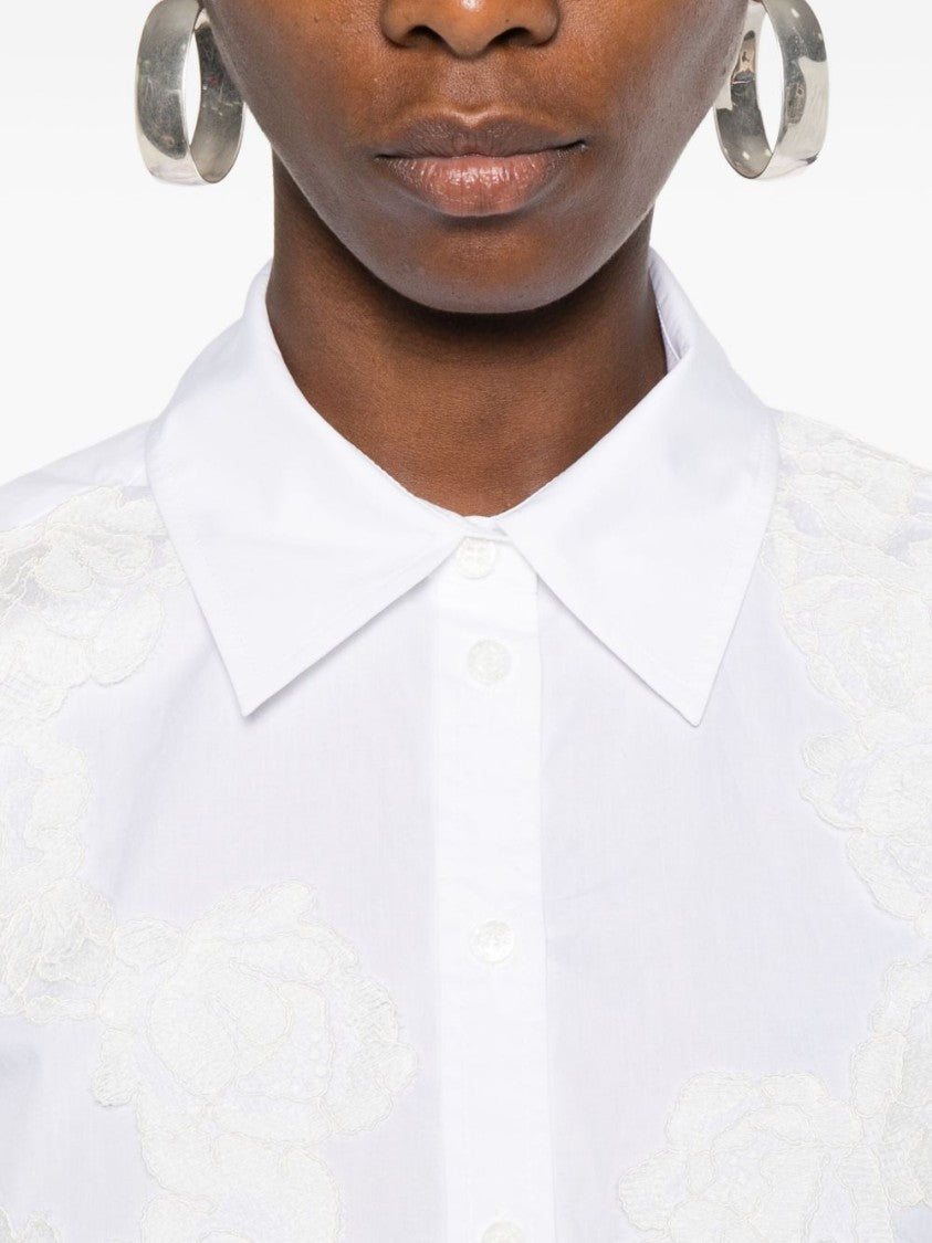 Blugirl Classic Button-Down Shirt With Delicate Floral Embroidery