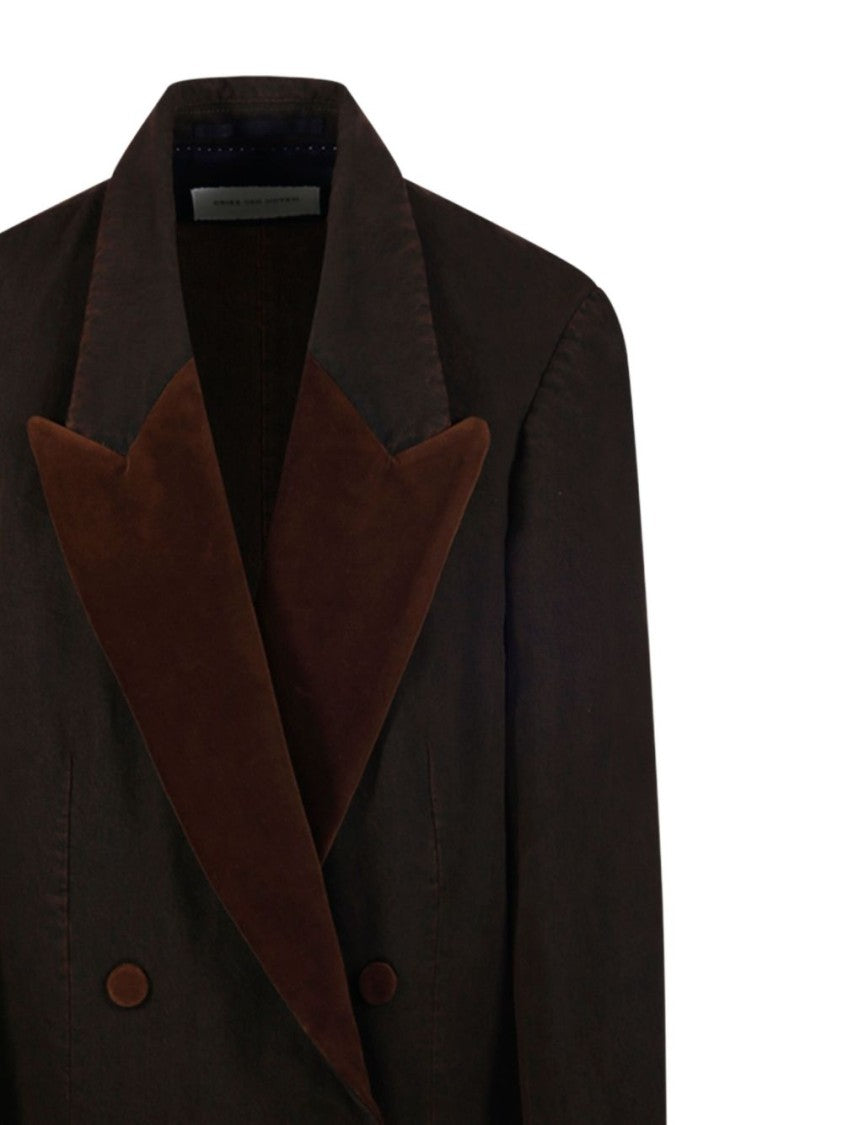 Dries Van Noten Double-Breasted Jacket With Contrasting Textures
