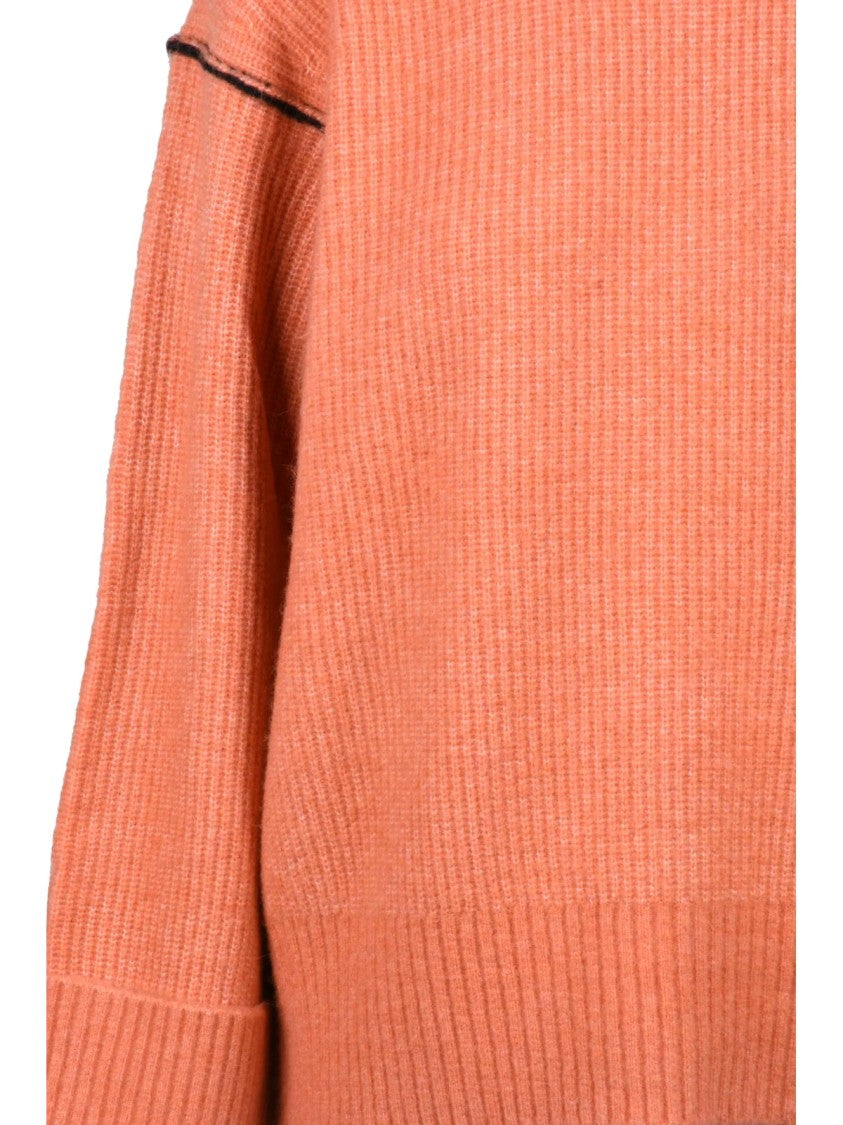 Armani Exchange Ribbed Knit Sweater With Contrasting Stitching