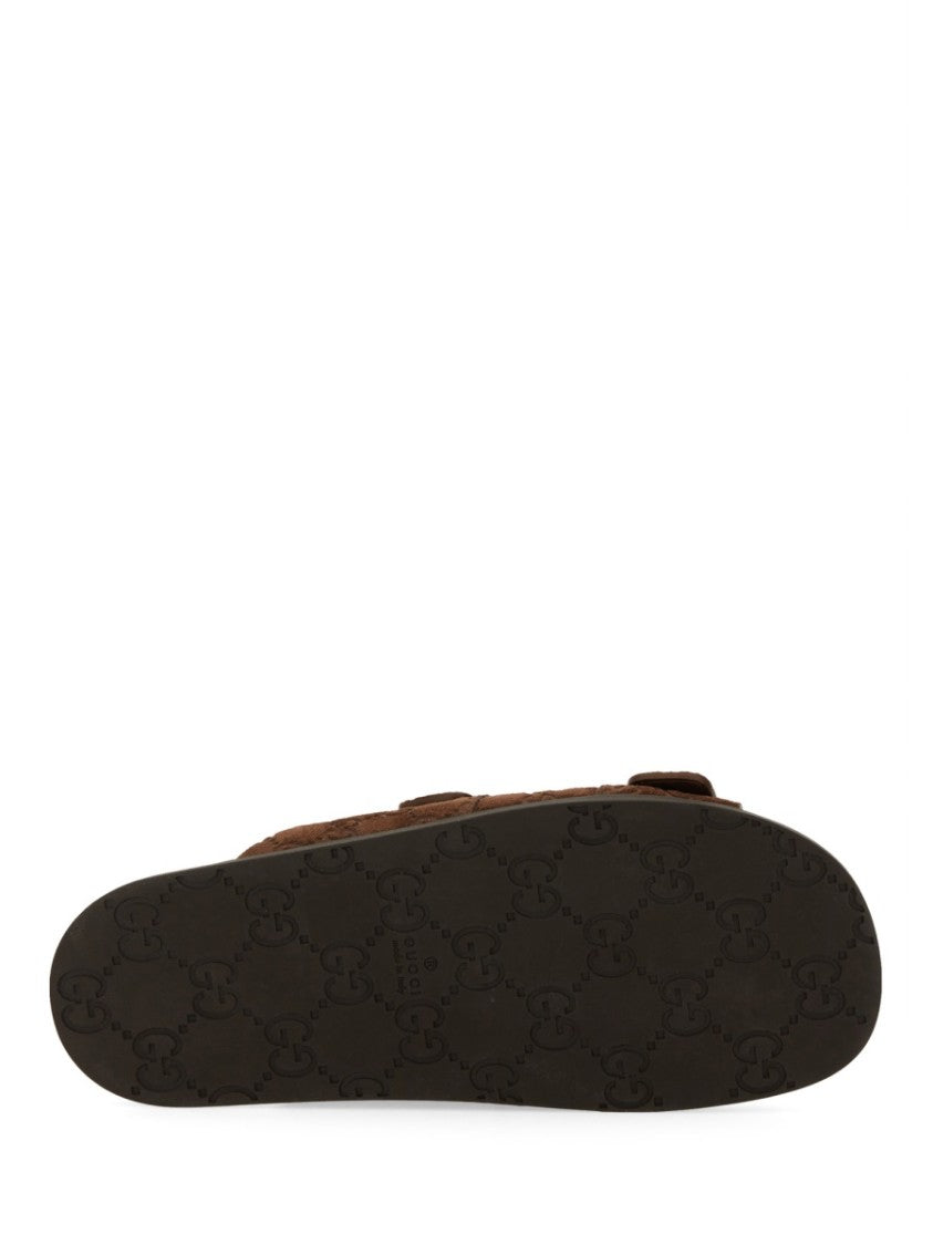 Gucci Leather Slider Sandal With Minimalist Design
