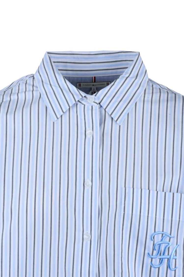 Tommy Hilfiger White Light Blue Striped Shirt
