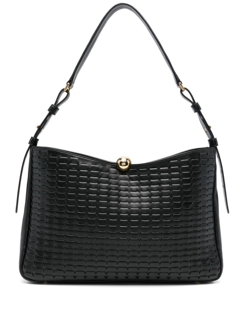 Furla Textured Black Shoulder Bag