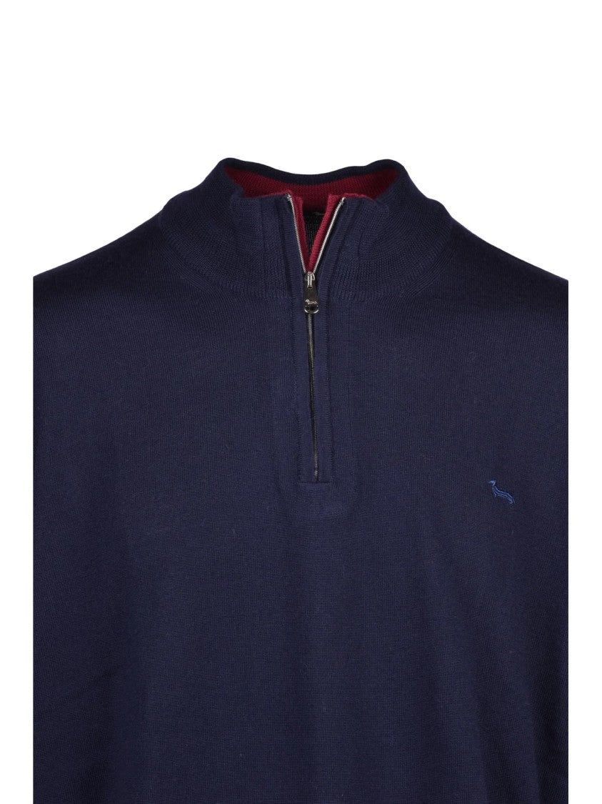 Harmont&Blaine Multicolor Zip Neck Wool Sweater