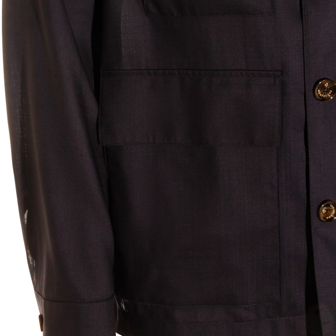 Montecore Structured Blue Jacket With Classic Collar