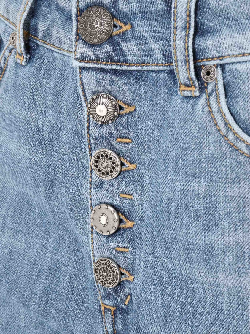 Dondup High-Waisted Blue Jeans With Unique Button Fly