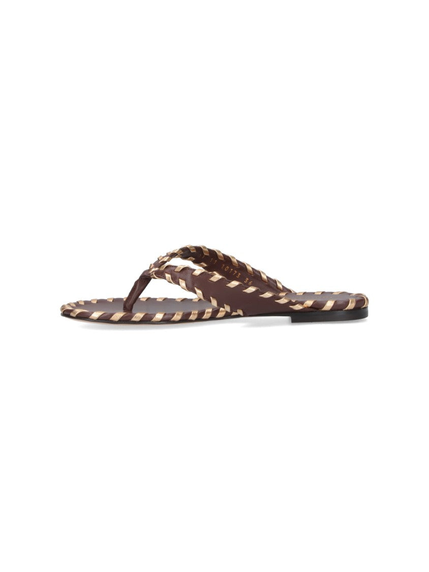 Gianvito Rossi "Shanti" Flip-Flop Sandals – Brown