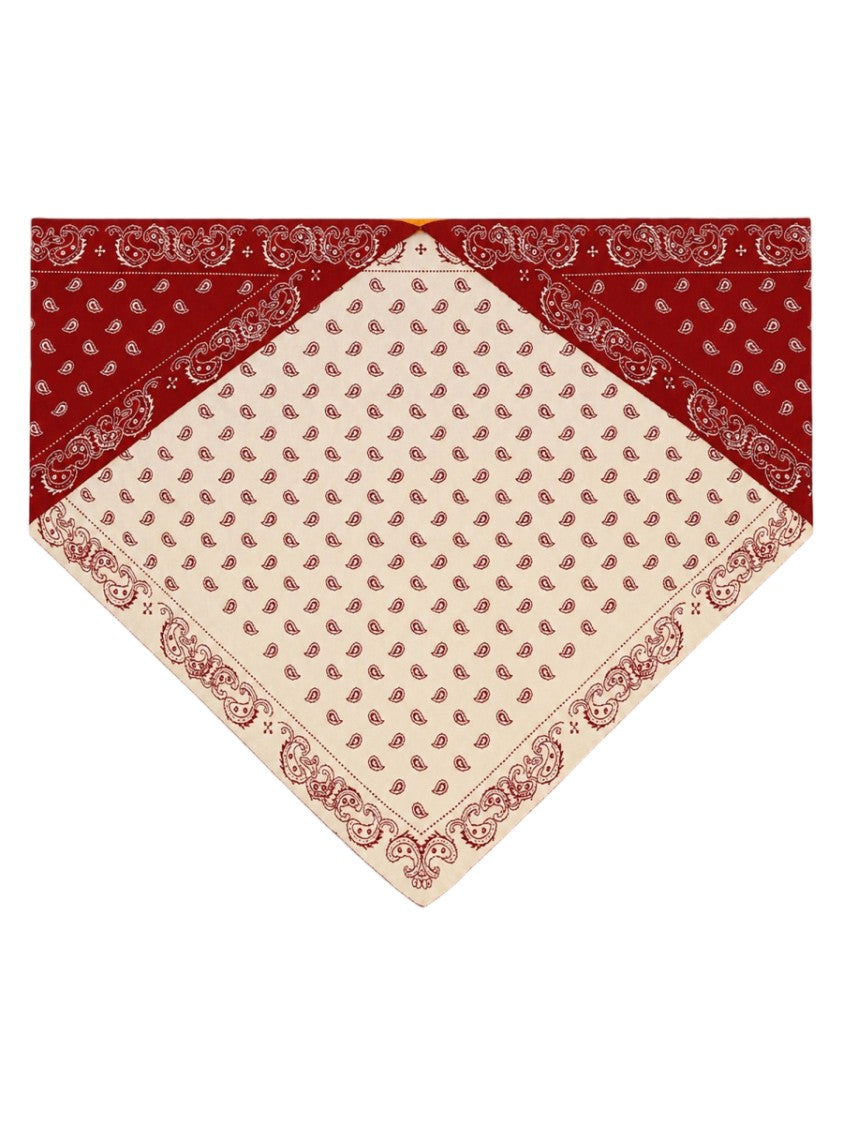 Guest In Residence Red Bandana Pattern Cotton-Silk Scarf