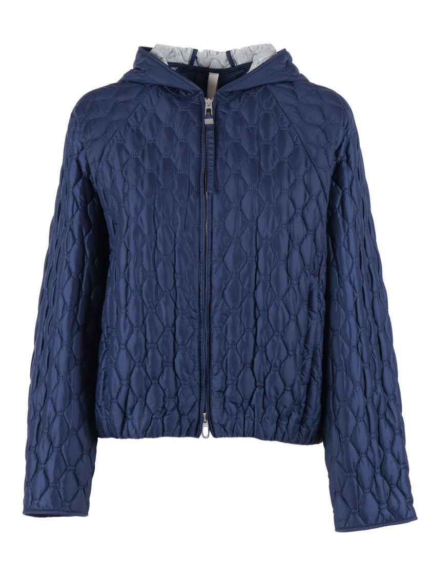 Duno Diamond Pattern Hooded Quilted Down Jacket