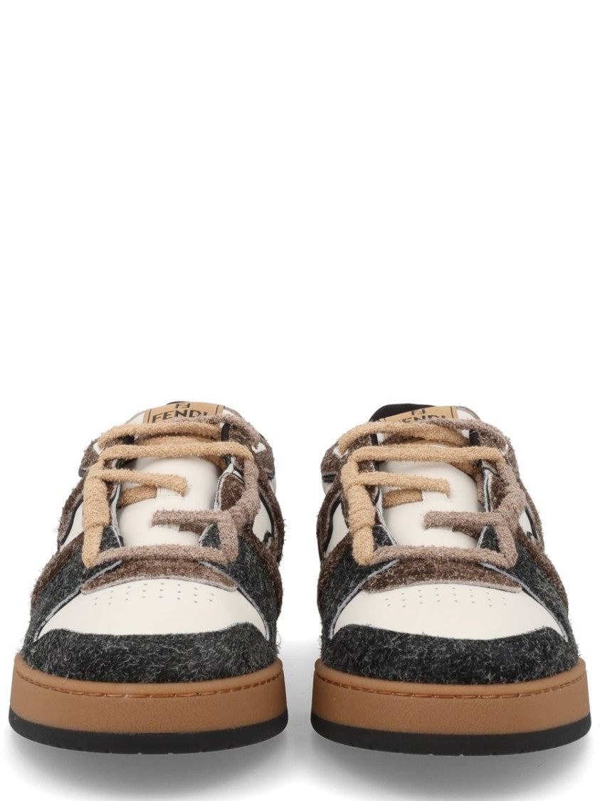 Fendi Fendi Match Low-Top Calf Leather Sneakers