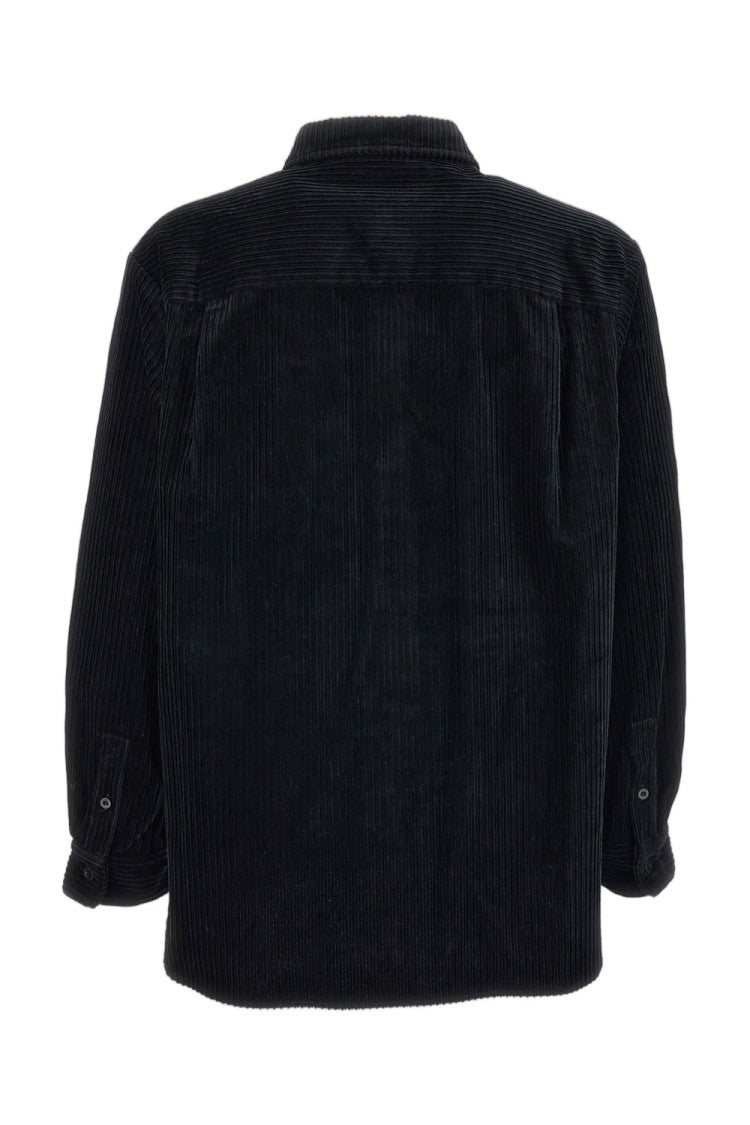 A.P.C. Black Mateo Logo Cotton Corduroy Overshirt