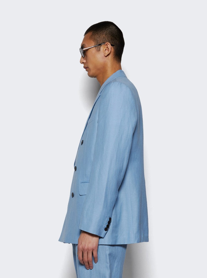 Dries Van Noten Double Breasted Blazer - Light Blue