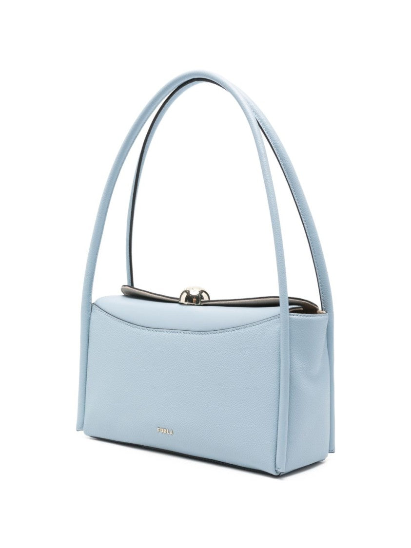 Furla Rectangular Pastel Blue Leather Handbag