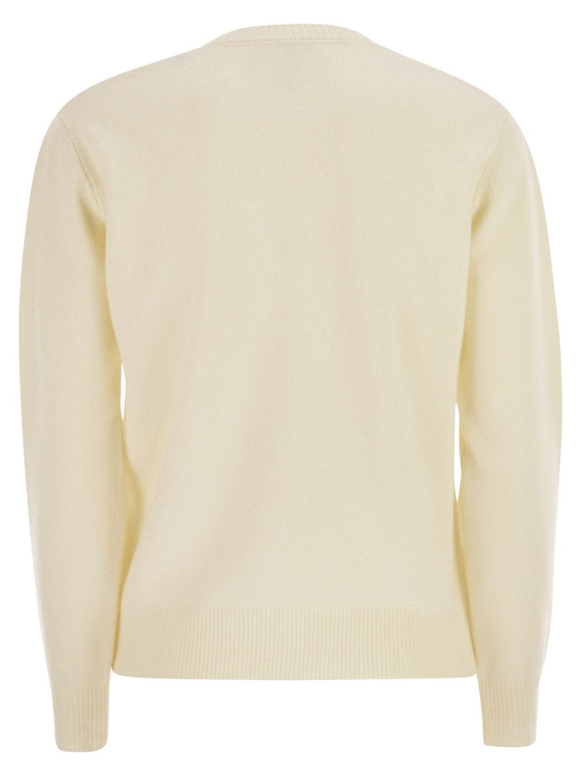 Mc2 Saint Barth Wool And Alpaca Blend Jumper With Favolosa Embroidery