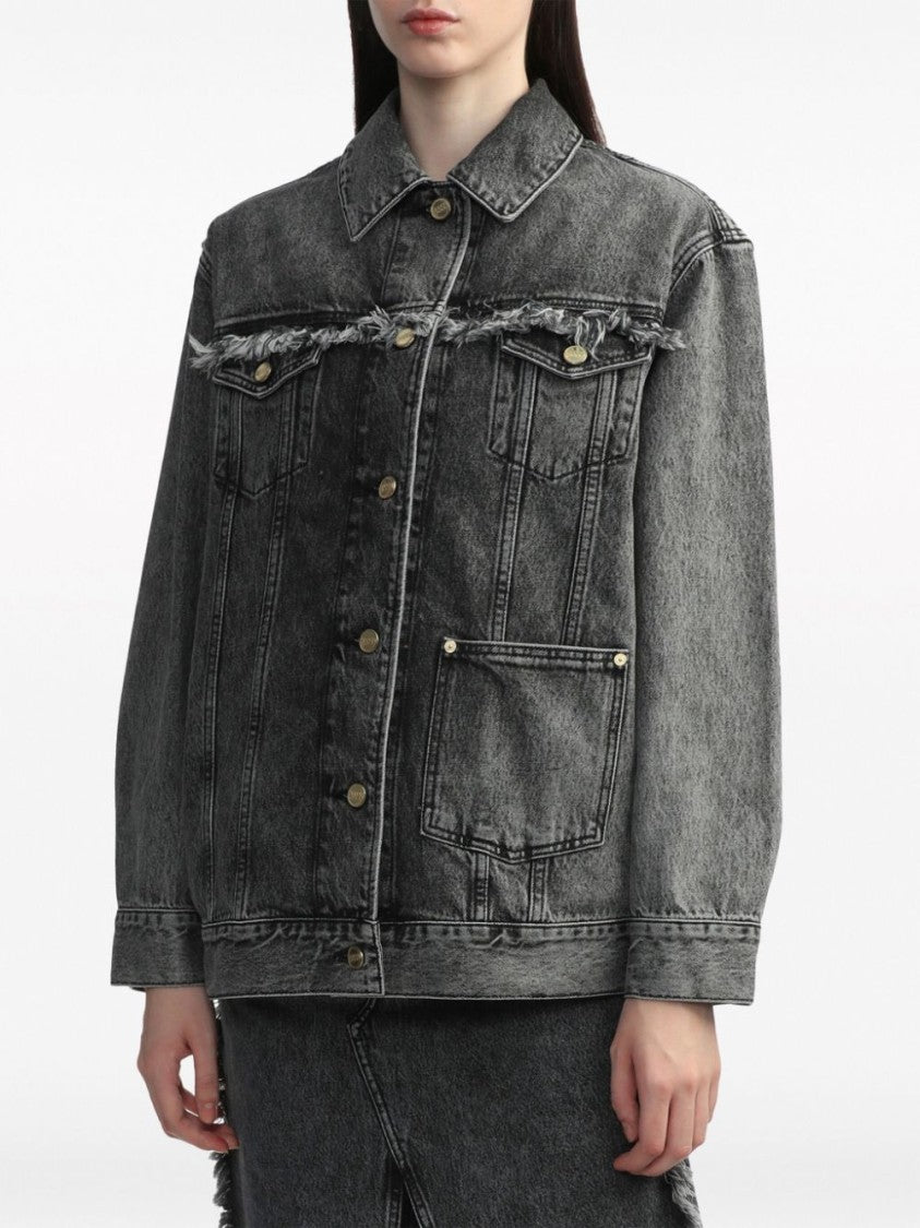 Ganni Frayed-Detail Washed Jacket