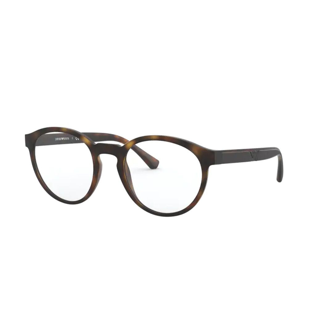 Emporio Armani 0Ea4152 Classic Round Tortoiseshell Eyeglasses With Keyhole Bridge