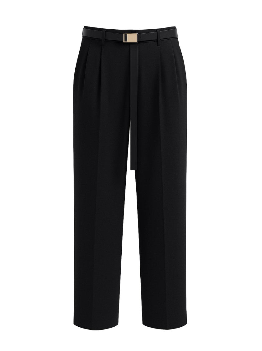 Max Mara Wide-Leg Trousers With Tailored Belt And Pleats