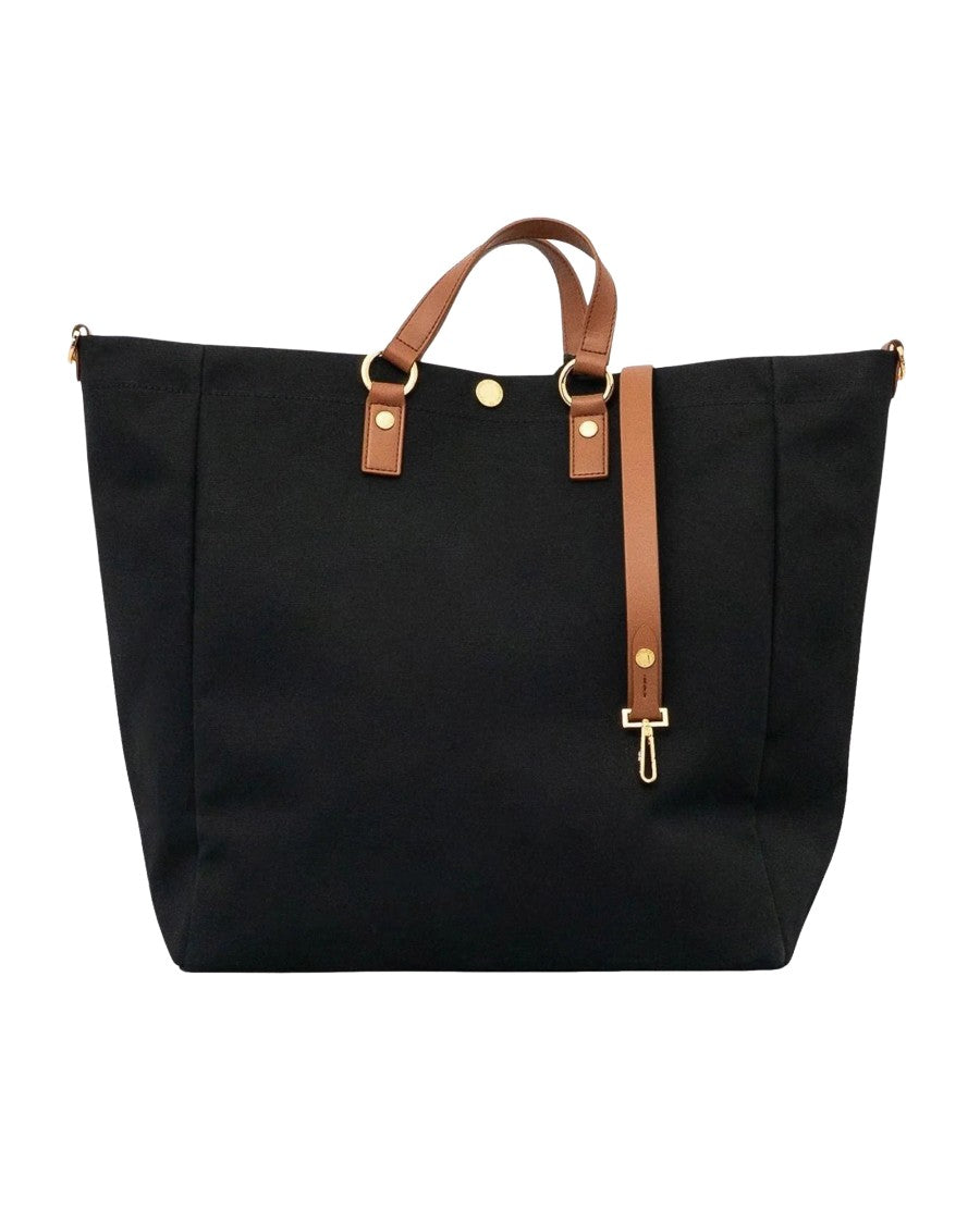 Elisabetta Franchi Black Leather Beach Bag