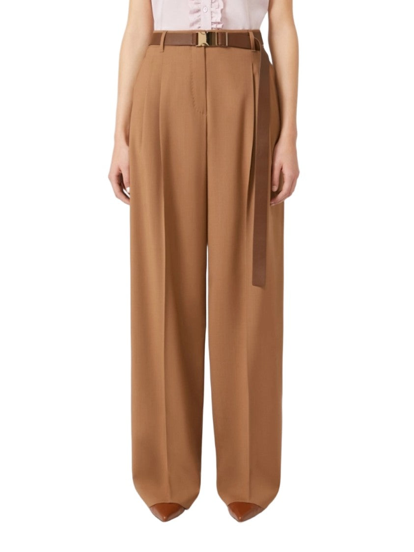 Max Mara High-Waisted Wide-Leg Trousers With Tailored Pleats
