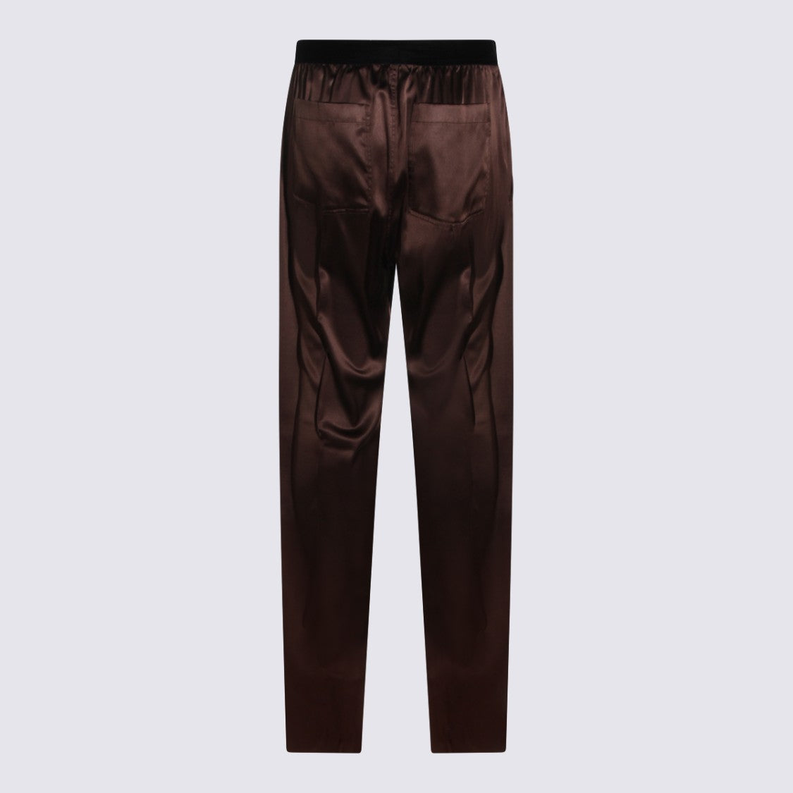Tom Ford Straight-Leg Trousers In Shiny Brown Fabric