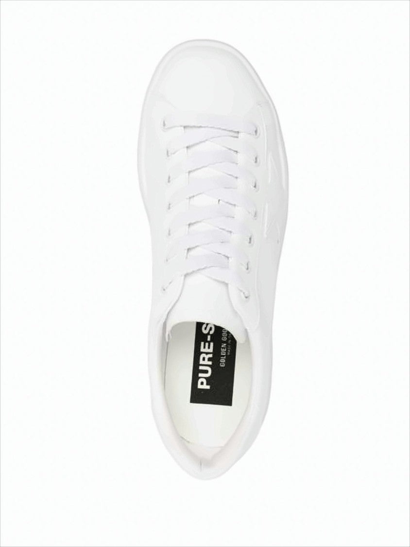 Golden Goose Minimalist White Low-Top Sneakers With Tonal Star Detail