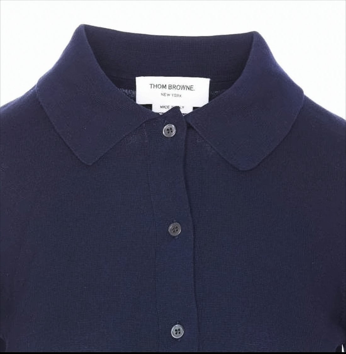 Thom Browne Navy Blue Cardigan With Striped Accent