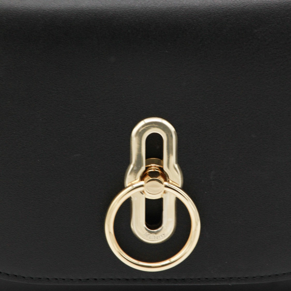 Mulberry Structured Handbag With Gold-Tone Circular Clasp And Adjustable Strap