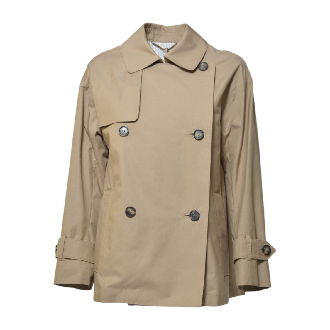 Max Mara Short Double-Breasted Water-Repellent Trench Coat