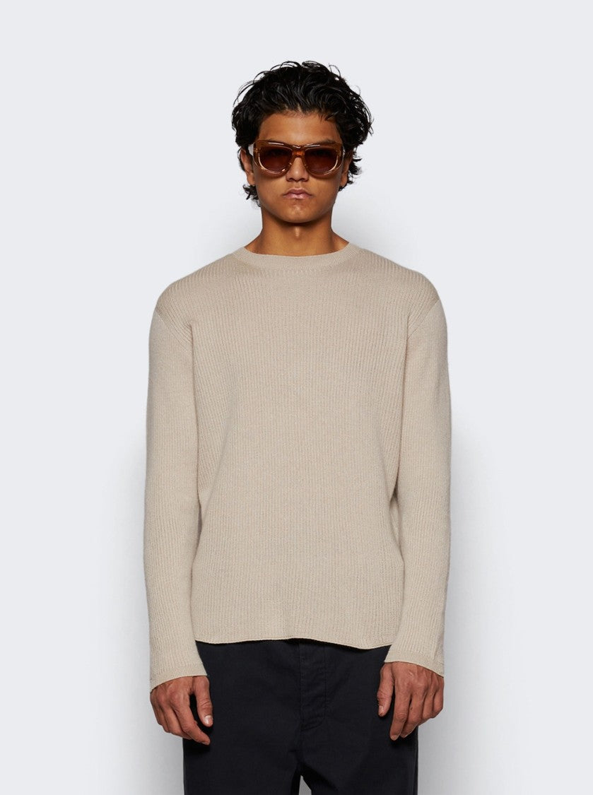 The Elder Statesman Heavy Delicash Crew Sweater Oatmeal