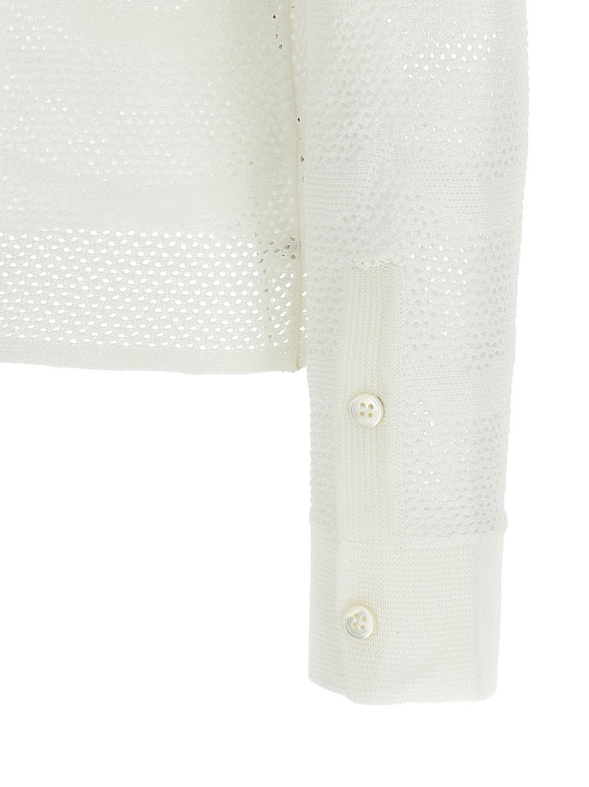 Tom Ford Openwork Silk-Cotton Cardigan With Button Closure