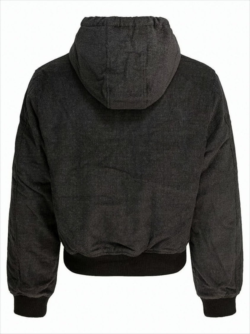 Our Legacy Textured Black Denim Jacket With Quilted Lining