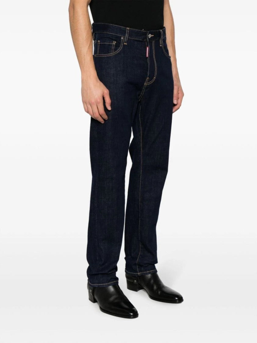Dsquared2 Logo-Patch Slim-Leg Denim Jeans
