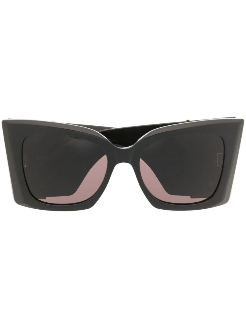 Saint Laurent Black M119 Oversized Acetate Cat-Eye Sunglasses