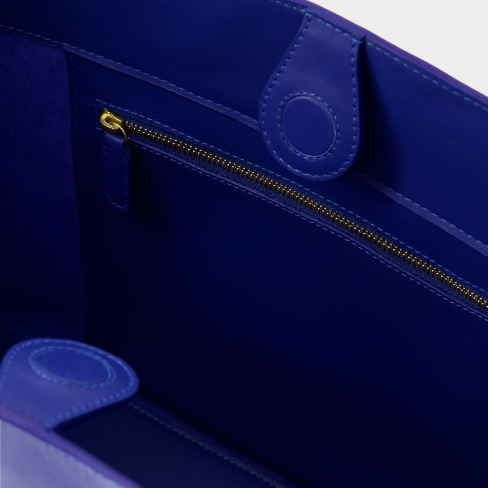 Ines De La Fressange Leonore L Shoulder Bag - Leather - Blue Cobalt