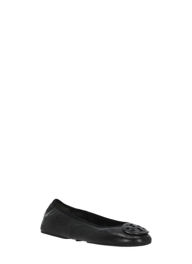 Tory Burch Black Reva Leather Flats