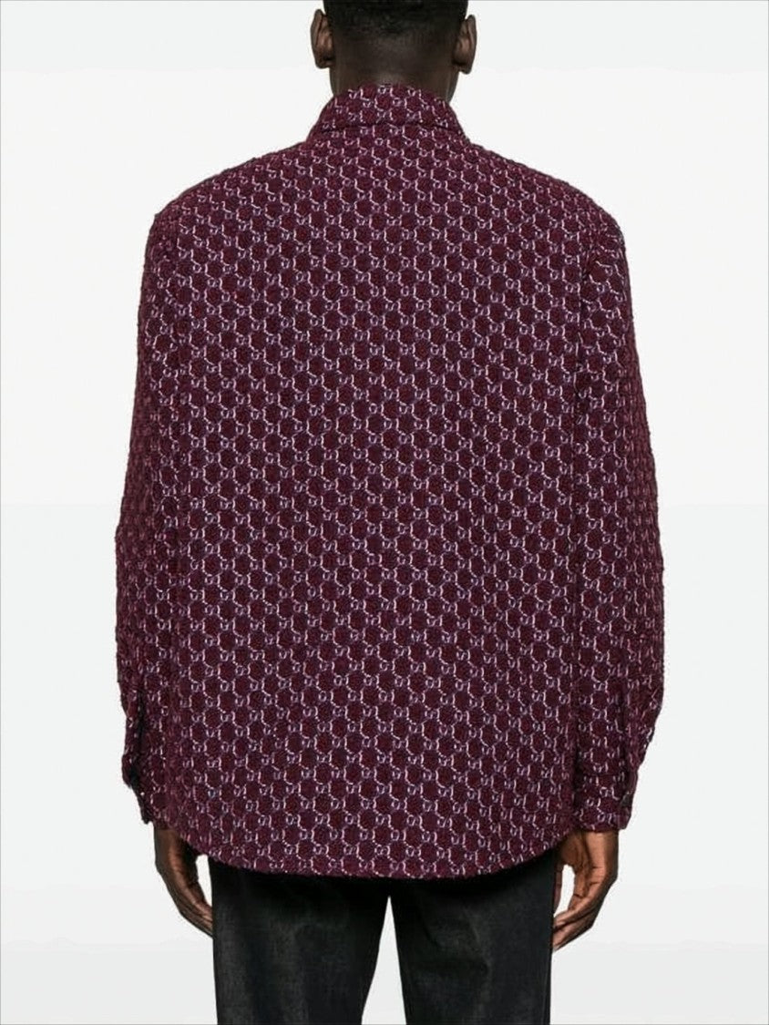 Gucci Patterned Burgundy Wool-Blend Shirt