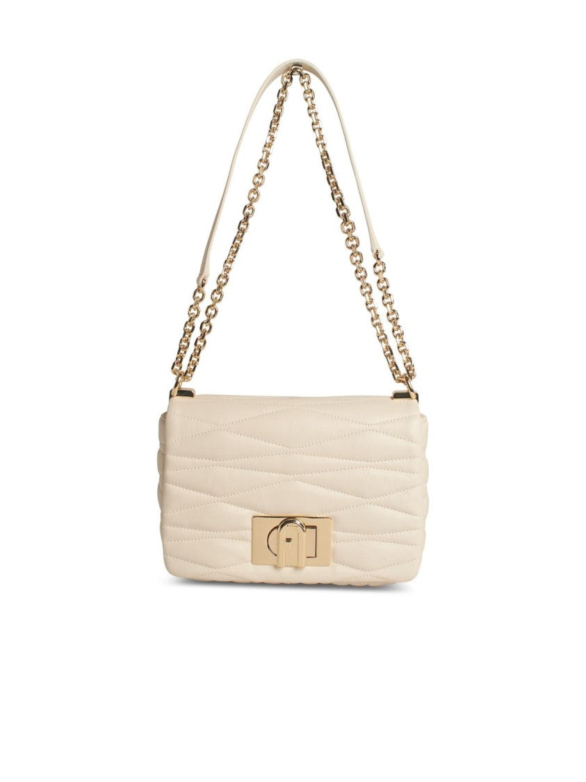 Furla 1927' Small Crossbody Bag In Cream Leather