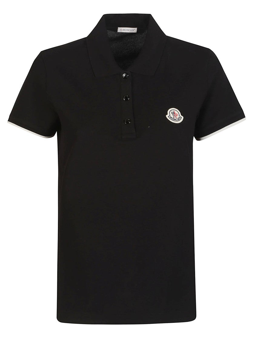 Moncler Fitted Cotton Embroidered Polo Shirt