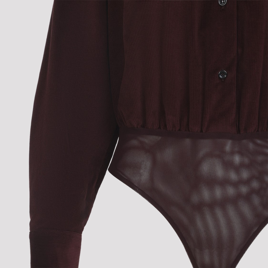 Max Mara Long-Sleeved Bodysuit With Classic Shirt Collar