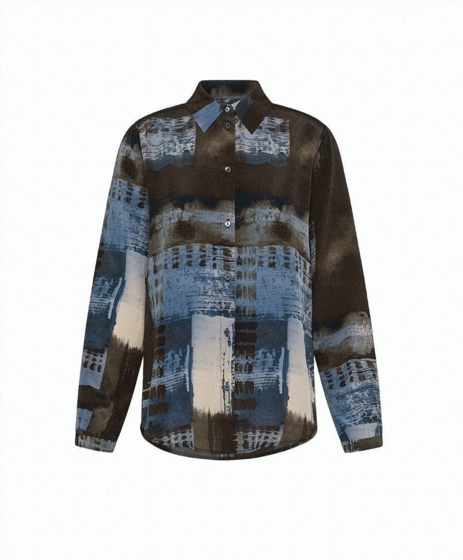 Momonì Meudon Oversized Printed Silk Crêpe De Chine Shirt